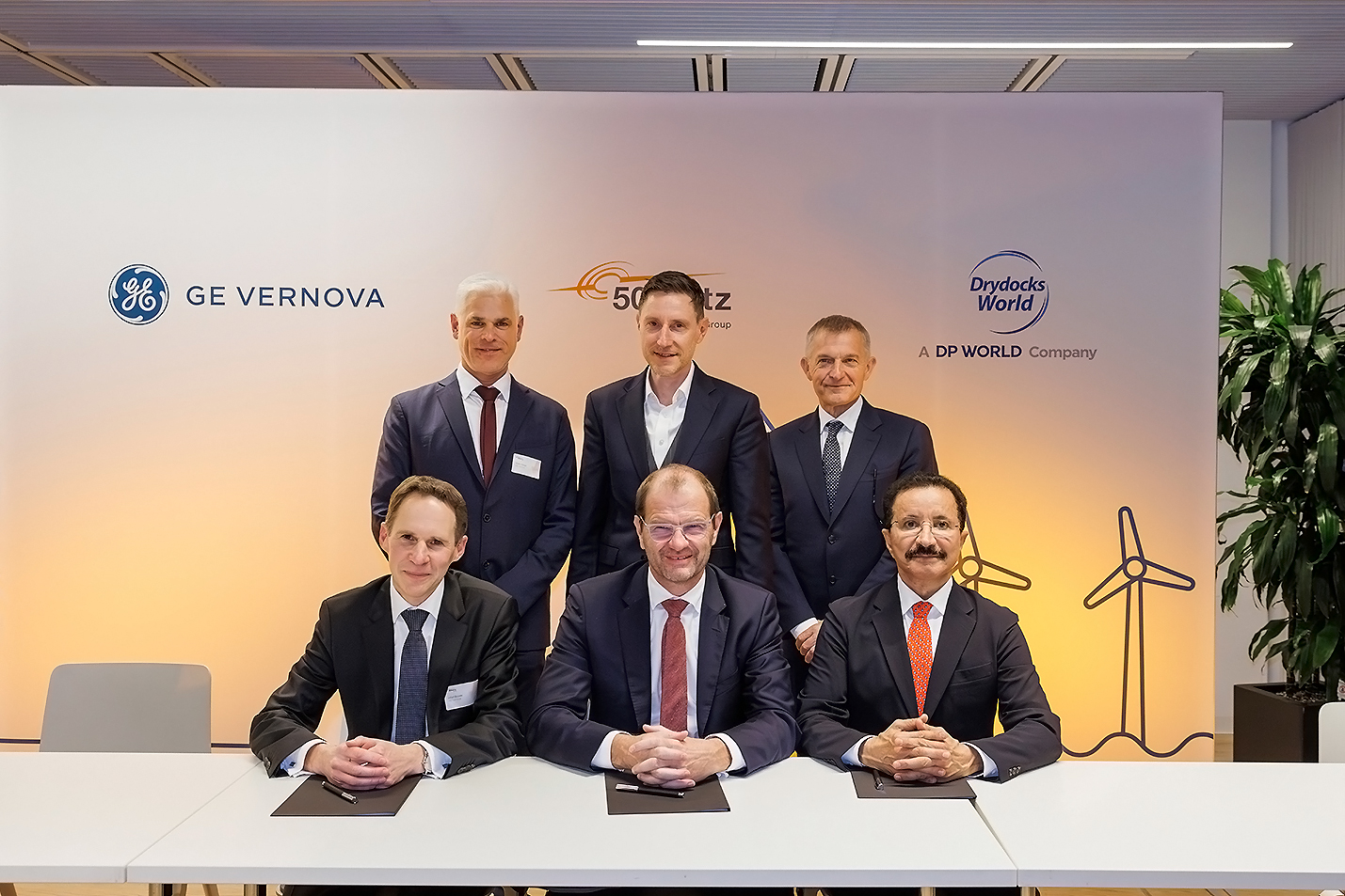 Executives signing GE Vernova 2 GW offshore grid deal for Baltic Sea project
